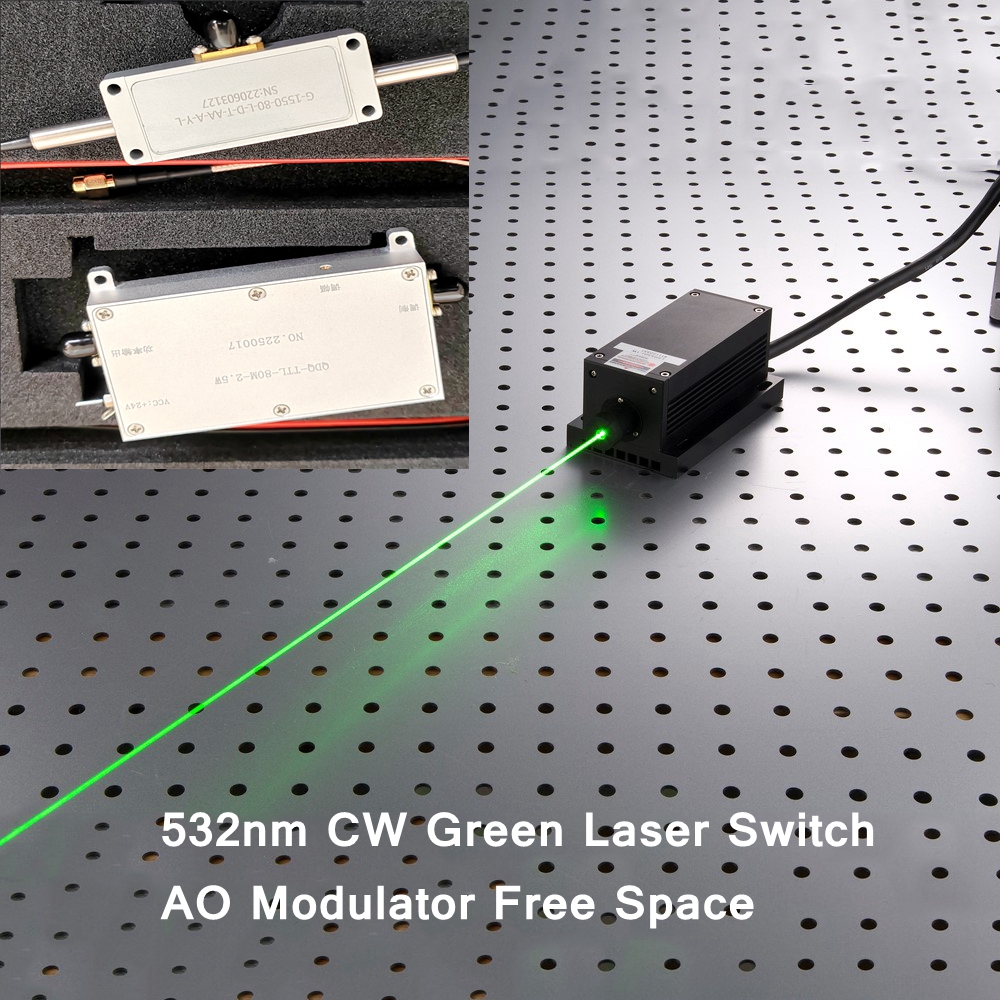 532nm CW Green Laser Switch AO Modulator Free Space (image for) 532nm CW Green Laser Switch AO Modulator Free Space